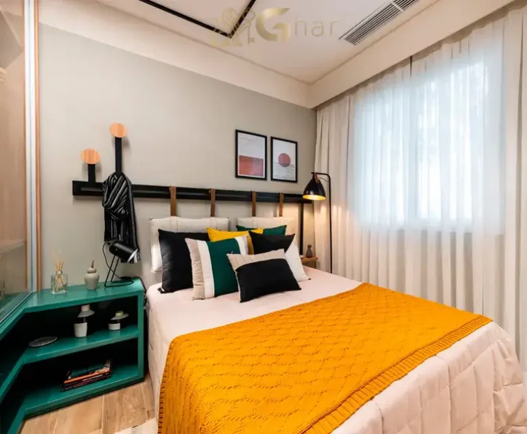 Quarto de casal decorado Sppace Jardim Botânico Cursino