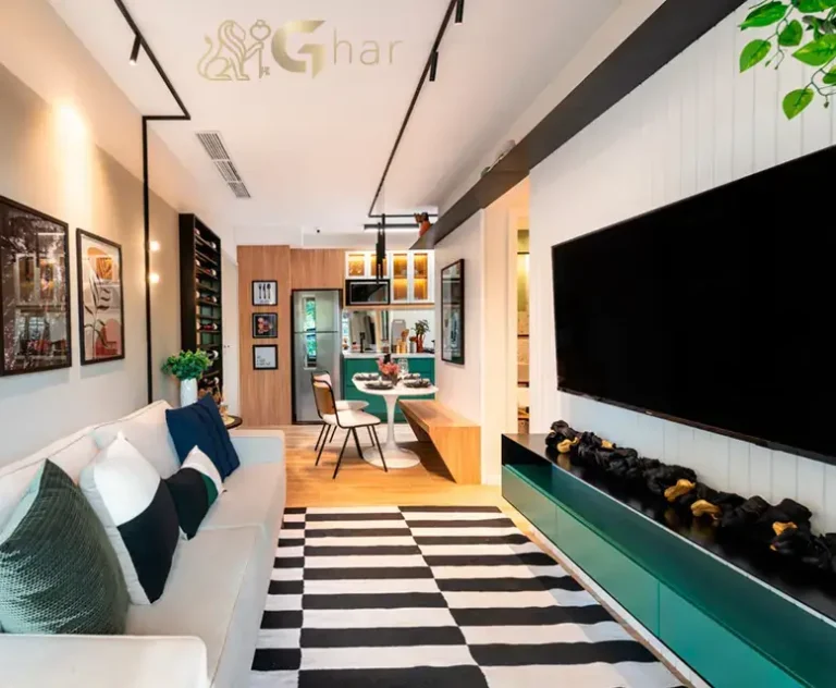 Sala de estar com TV decorada Sppace Jardim Botânico Cursino