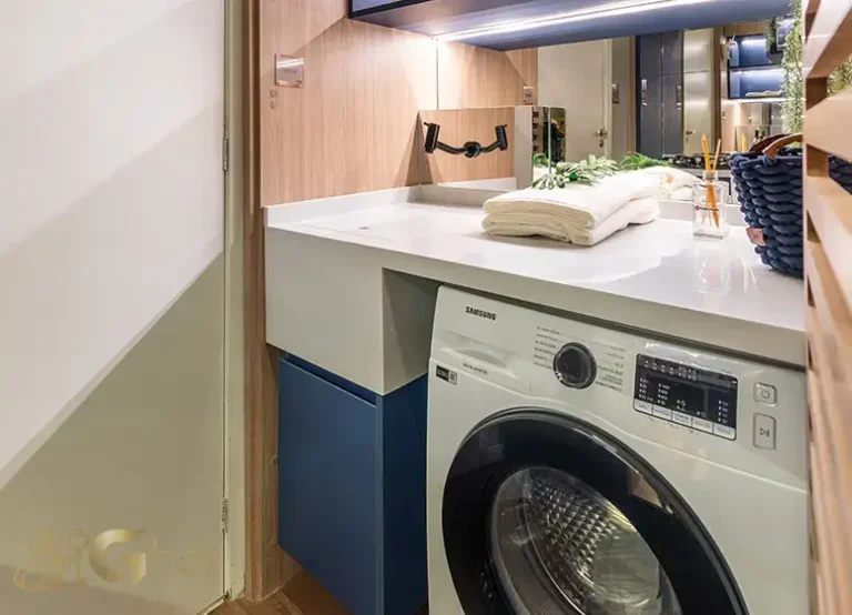 Área de serviço do apartamento decorado do Viz by Plano&Plano em Santo Amaro