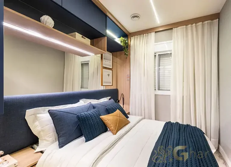 Dormitório do apartamento decorado do Viz by Plano&Plano em Santo Amaro com boa iluminação