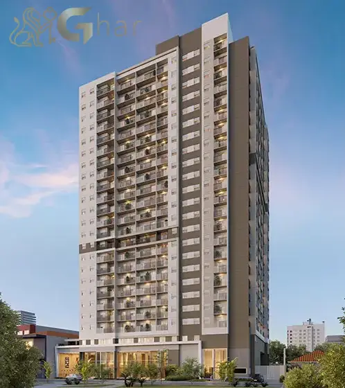 Fachada do condomínio Viz by Plano&Plano em Santo Amaro com arquitetura moderna