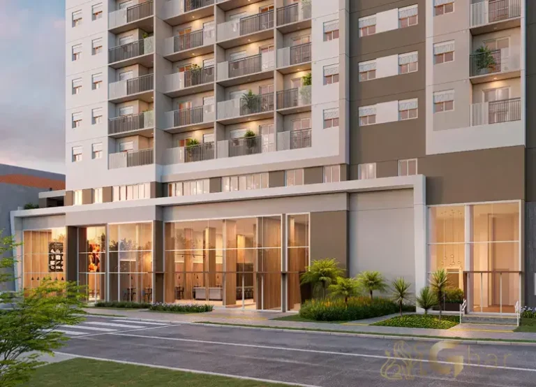 Fachada e portaria do Viz by Plano&Plano em Santo Amaro com acesso moderno e seguro