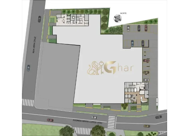 Planta de implantação do térreo do condomínio Viz by Plano&Plano em Santo Amaro