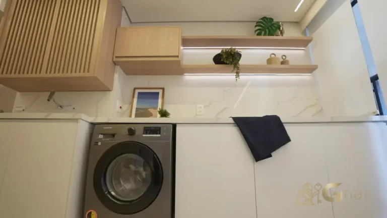 Área de serviço em apartamento decorado no Santana São Paulo