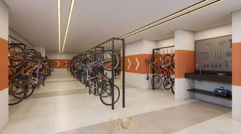 Bicicletário do condomínio UNNI Brás Residences no bairro Brás em São Paulo