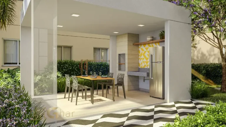 Área de churrasqueira em condomínio residencial no bairro Campos Elíseos Zona Centro de São Paulo