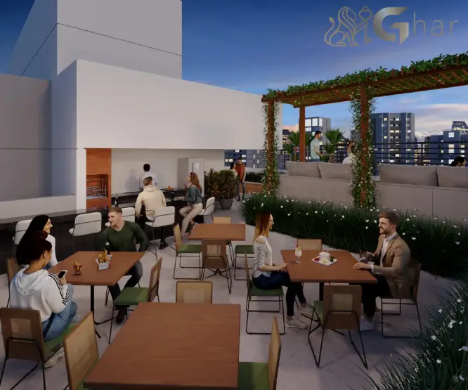 Área de churrasqueira em condomínio residencial no bairro Santana Zona Norte de São Paulo