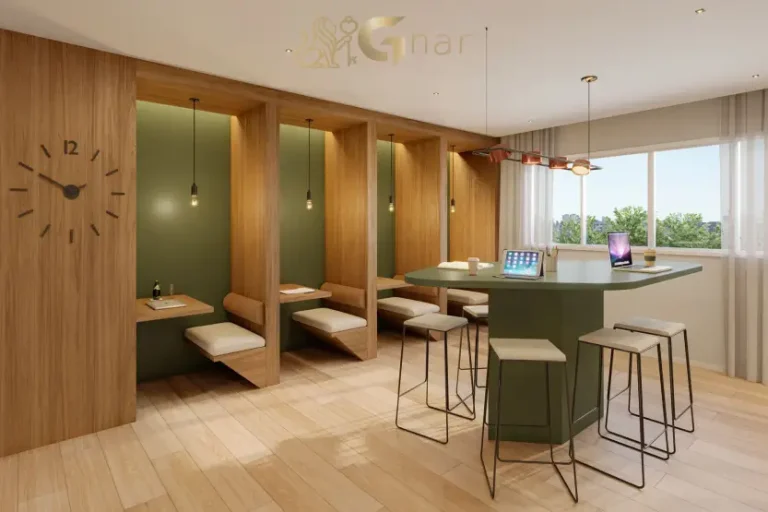 Coworking do condomínio UNNI Brás Residences no bairro Brás em São Paulo