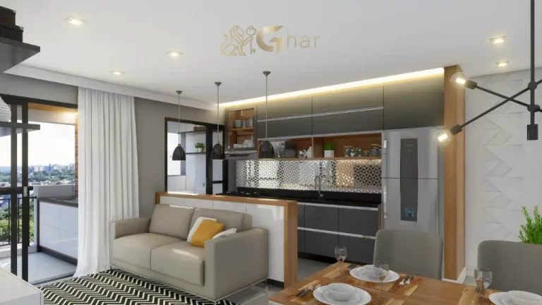 Cozinha aberta do apartamento decorado Bienvenu Edifício Santana São Paulo