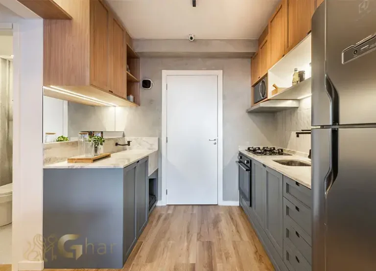 Cozinha em apartamento decorado em condomínio no Belém São Paulo