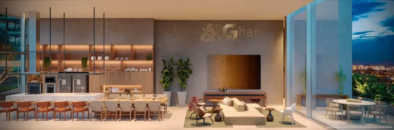 Espaço gourmet em condomínio com lazer em apartamentos no bairro Santana São Paulo