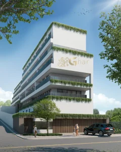 Fachada de condomínio moderno com apartamentos no Jardim São Paulo São Paulo