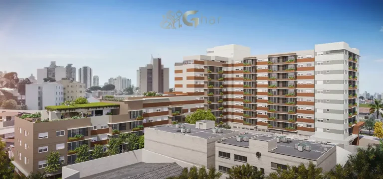 Fachada interna de condomínio residencial no bairro Santana Zona Norte de São Paulo