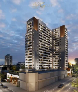 Fachada de condomínio com apartamentos modernos no bairro Santana São Paulo