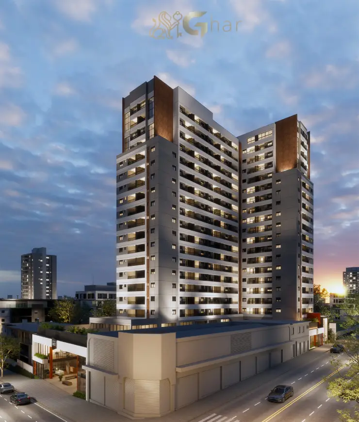 Fachada de condomínio com apartamentos modernos no bairro Santana São Paulo