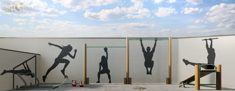 Espaço fitness ao ar livre em condomínio residencial no bairro Santana Zona Norte de São Paulo