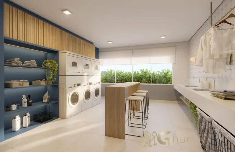 Lavanderia compartilhada em condomínio de apartamentos no Brás São Paulo