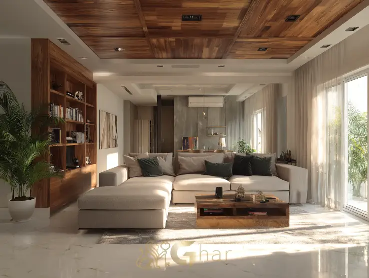 Living sofisticado em apartamento de alto padrão em Santana com design moderno na Zona Norte de São Paulo