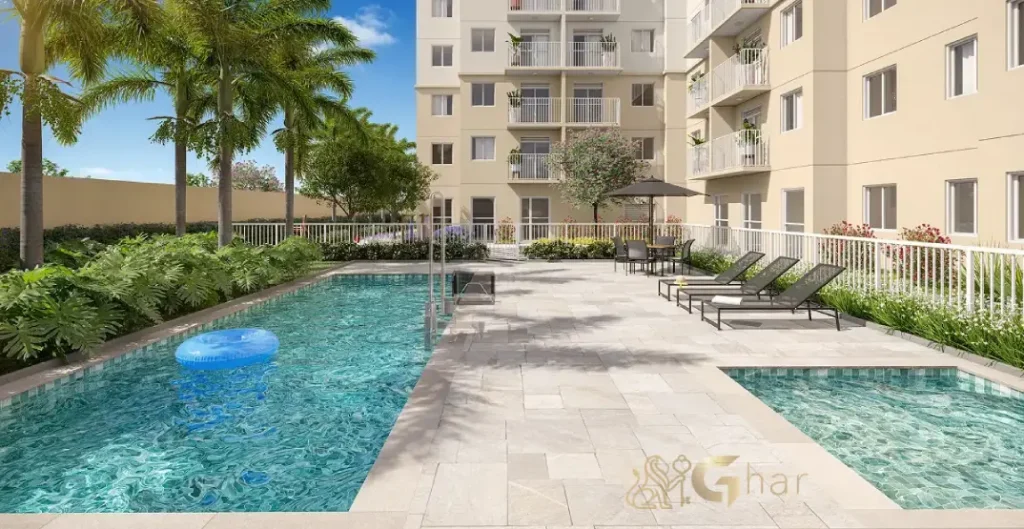 Piscina do condomínio Centro&Barão de Campinas no bairro Campos Elíseos em São Paulo