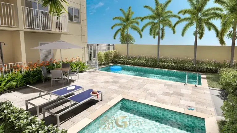 Piscina em condomínio com lazer em apartamentos no bairro Campos Elíseos São Paulo