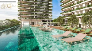 Piscina do condomínio Mawe Braz Leme no bairro Santana em São Paulo