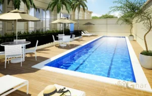Piscina do condomínio Piazza San Tommaso no bairro Santana em São Paulo