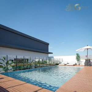 Planta de implantação do condomínio Monte Hermon, empreendimento de apartamentos localizado no bairro Jardim São Paulo, Zona Norte de São Paulo. O projeto da Ideal Construtora e Incorporadora apresenta a organização das áreas comuns e da torre residencial.