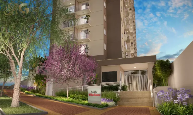 Fachada do condomínio Plano&Vila Ema com torres residenciais na Vila Ema São Paulo