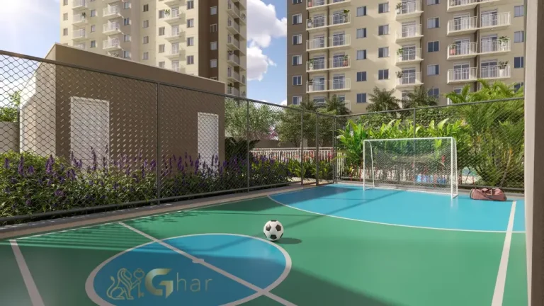 Quadra esportiva do condomínio Plano&Vila Ema com espaço para atividades esportivas na Vila Ema São Paulo