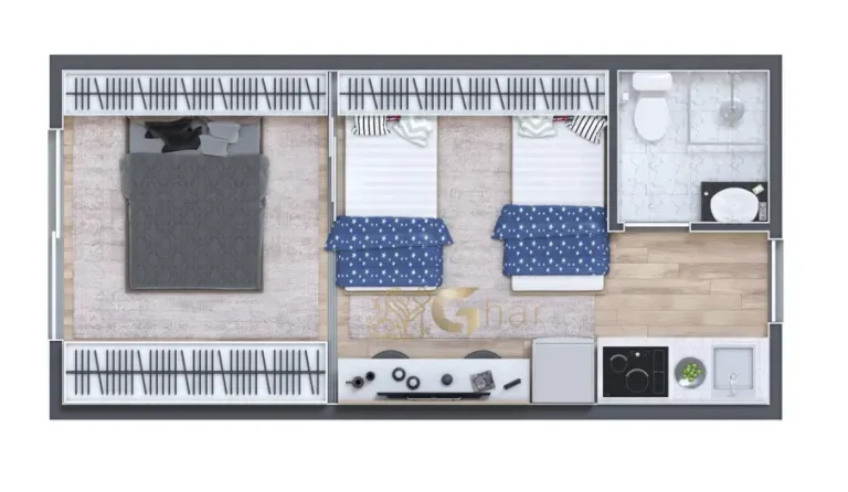 Planta do apartamento de 1 dormitório do Smart Living Santana no bairro Santana em São Paulo