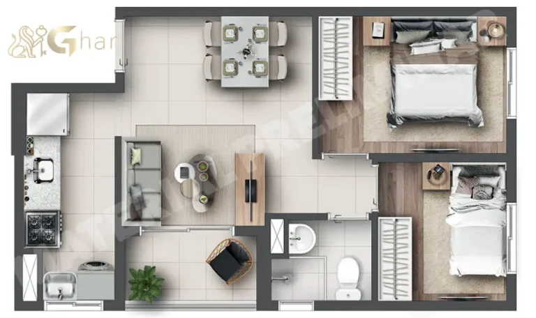 Planta do apartamento Next Alto de Santana com 2 dormitórios em Santana São Paulo