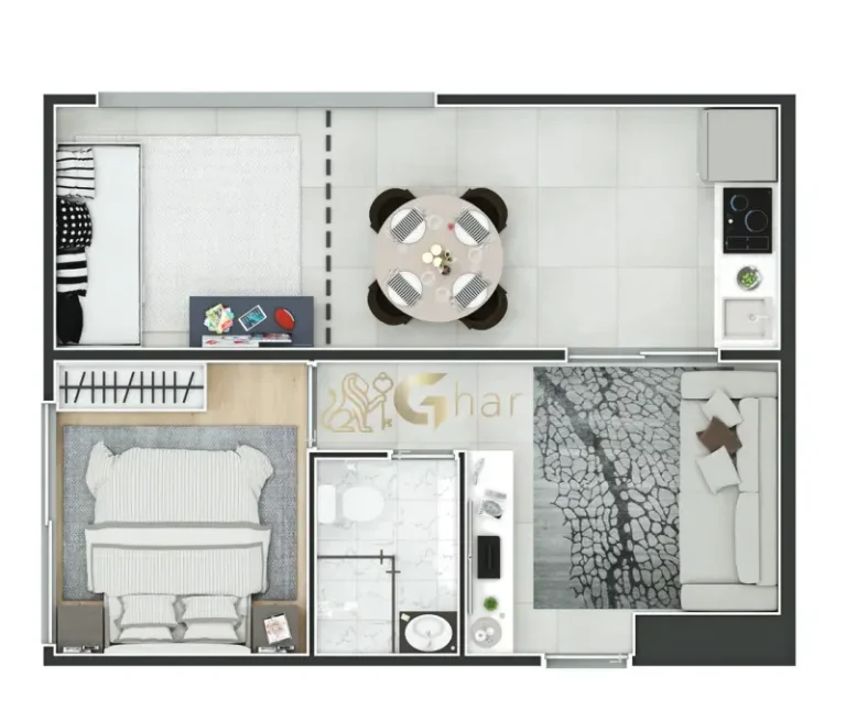 Planta de apartamento 2 dormitórios em condomínio residencial no bairro Santana Zona Norte de São Paulo