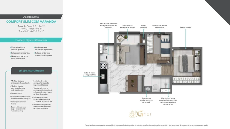 Planta de apartamento em condomínio no bairro Santana São Paulo