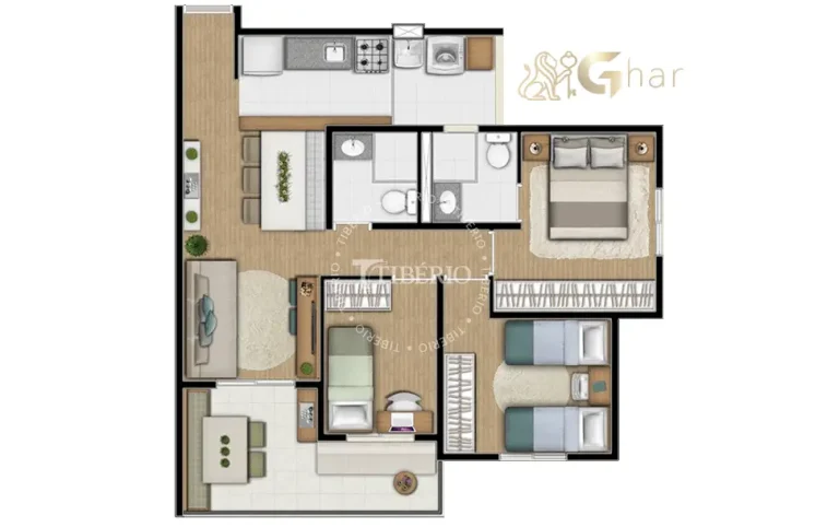 Planta de apartamento 3 dormitórios em condomínio no Santana São Paulo