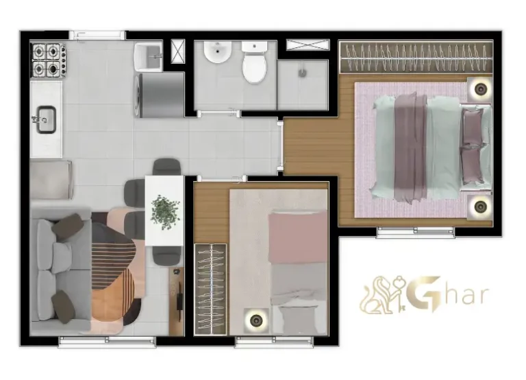 Planta de apartamento em condomínio residencial no bairro São Miguel Paulista Zona Leste de São Paulo