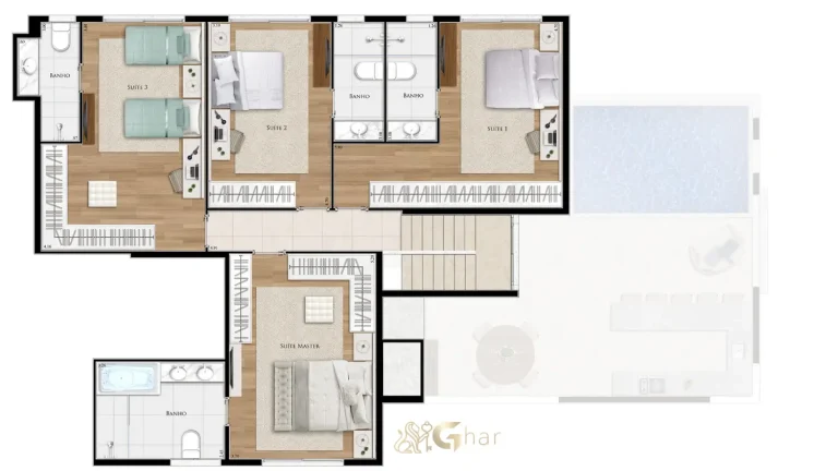 Planta de cobertura duplex em apartamentos no bairro Santana São Paulo