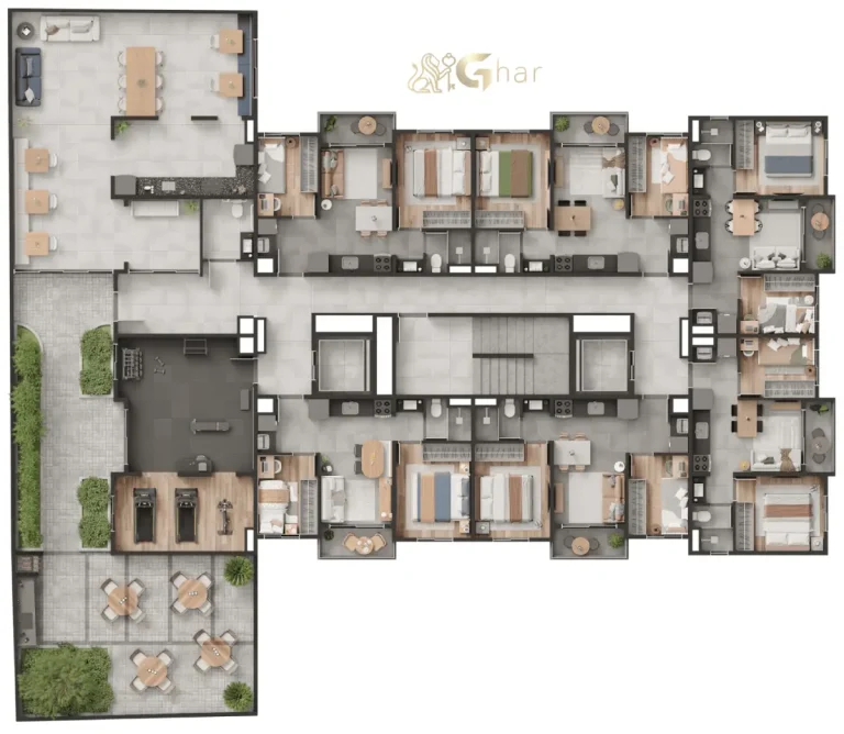 Planta de condomínio com apartamentos no bairro Santana São Paulo primeiro sobresolo