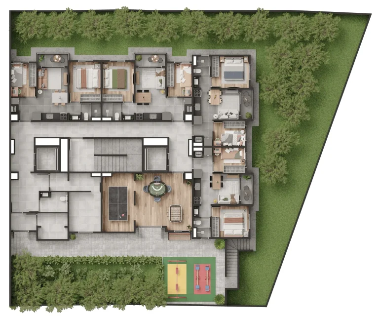 Planta de pavimento em condomínio residencial no bairro Santana Zona Norte de São Paulo