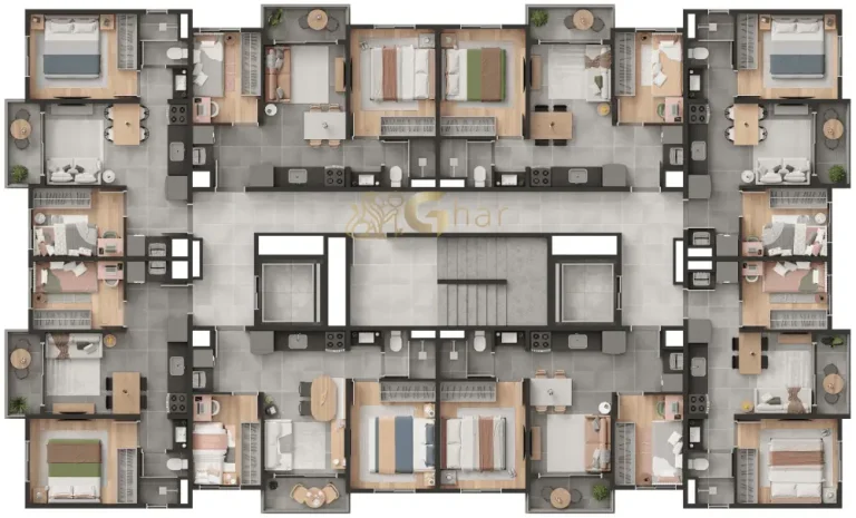 Planta de andar tipo do Edifício Philomena no bairro Santana em São Paulo