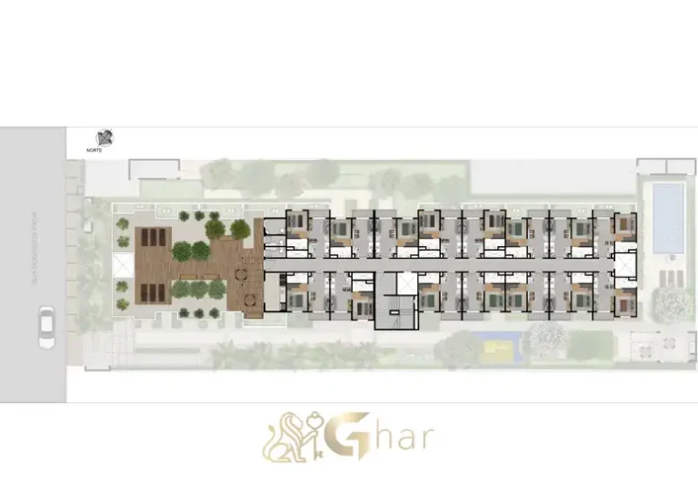 Planta do rooftop em condomínio de apartamentos no Brás São Paulo