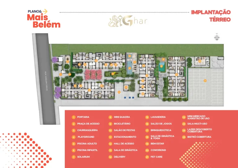 Planta de implantação do condomínio Plano&Mais Belém no bairro Belém em São Paulo