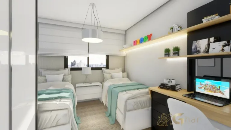 Quarto de apartamento decorado no Bienvenu Edifício Santana São Paulo