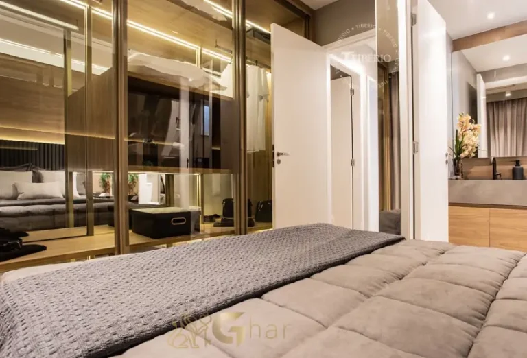 Quarto de casal em apartamento decorado no Santana Zona Norte de São Paulo