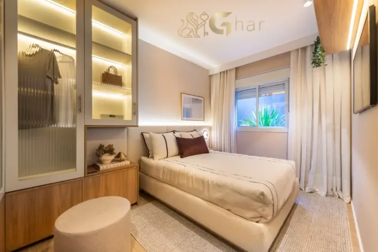 Quarto do UNNI Brás Residences no bairro Brás em São Paulo