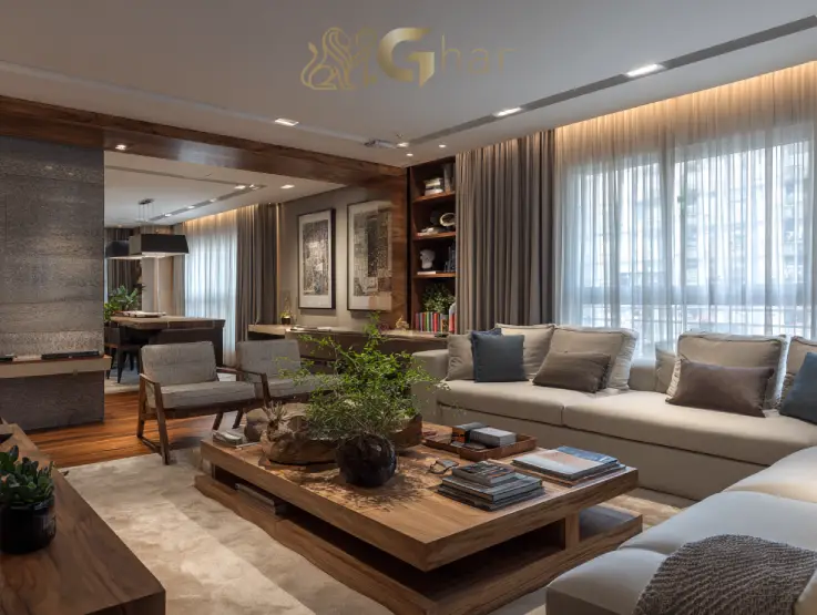 Sala de apartamento com 2 quartos em Santana Zona Norte com ambiente integrado e moderno