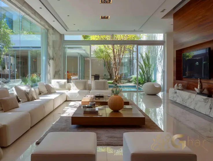 Sala de apartamento alto padrão em Santana Zona Norte com acabamento sofisticado e design moderno