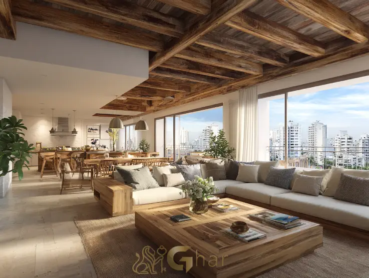 Ambiente integrado de sala em imóvel com decoração sofisticada na Zona Norte de São Paulo