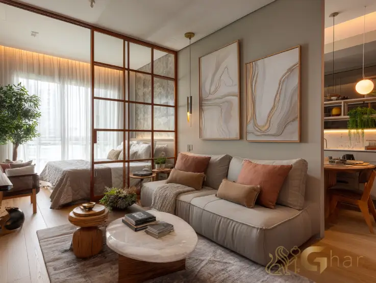 Sala de apartamento compacto em Santana SP com layout funcional e otimização de espaço