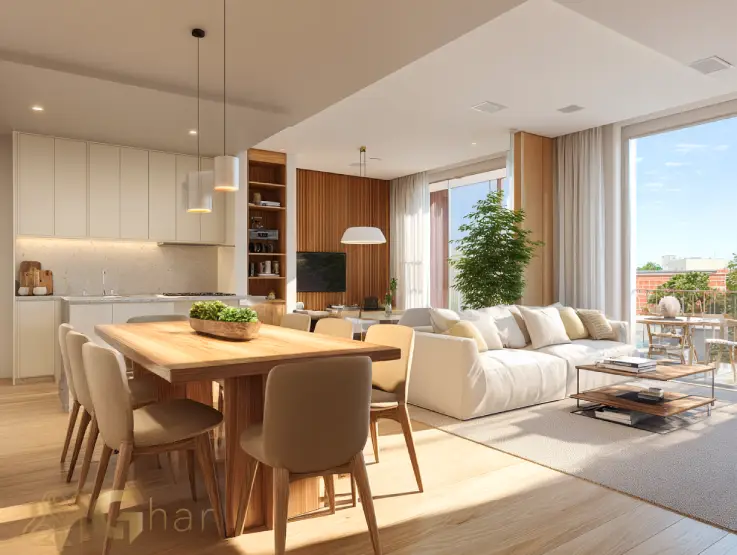 Sala do apartamento decorado do Altos Home Club Santana no bairro Santana em São Paulo