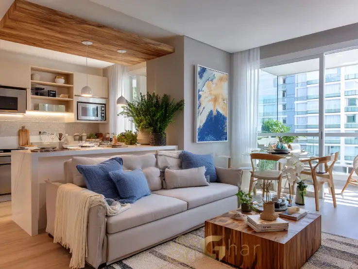 Sala de apartamento decorado no condomínio Centro&Barão de Campinas em Campos Elíseos São Paulo